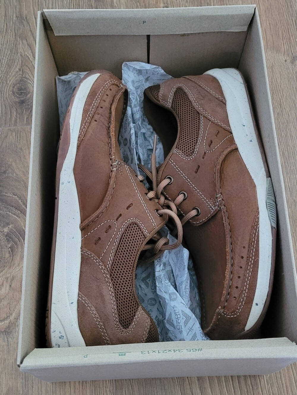 Clarks Men's Brown Leather Suede Lace-Up Shoes